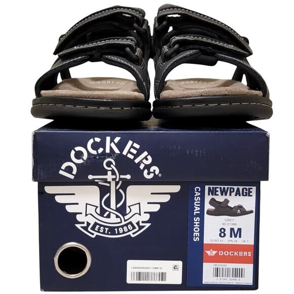 Dockers Men Newpage Slingback Sport River Sandals Size US 8M Grey Faux Leather - Picture 4 of 4